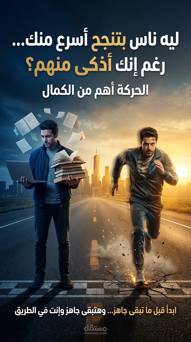 سكريبت احترافي بأسلوب نفسي تحليلي يشرح سبب تأخر النجاح رغم الذكاء