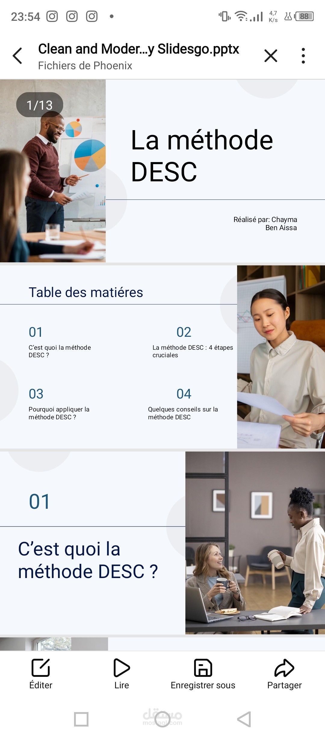 تصميم عرض تقديمي احترافى (PowerPoint) - طريقة DESC