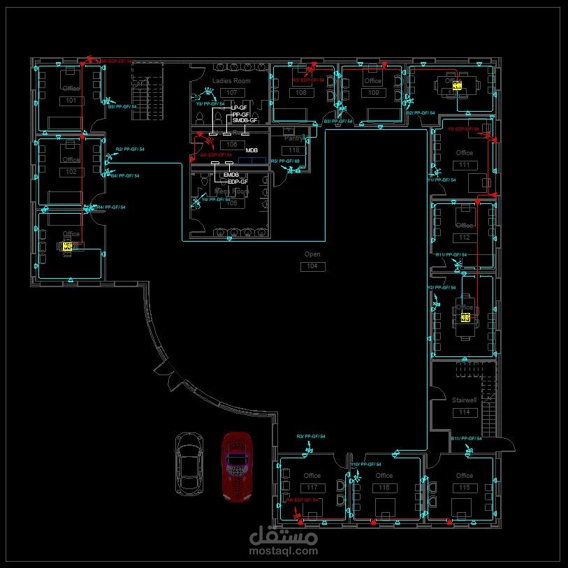 تصميم مبني اداري ريفيت