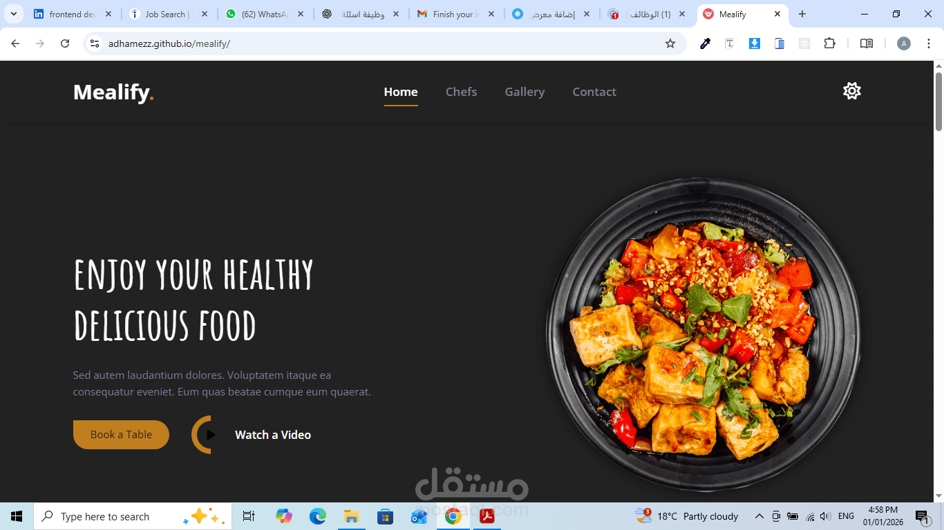 Responsive Frontend Website using HTML, CSS, and JavaScript