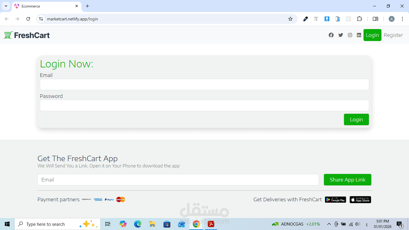 React Frontend Web App with Authentication Page