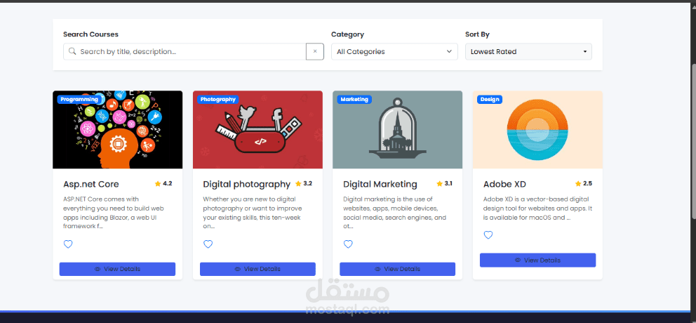 تطوير منصة كورسات تعليمية متكاملة باستخدام ASP.NET Core و Clean Architecture