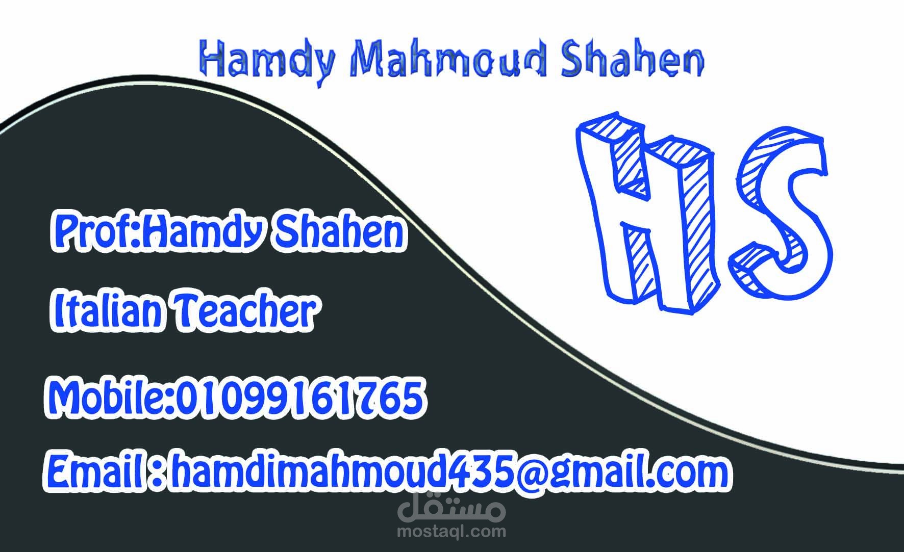 Personal Card For an Italian Teacher