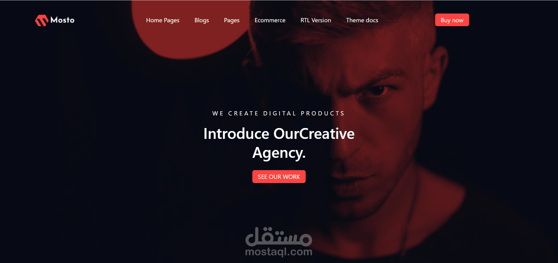 تطوير واجهة أمامية موقع لوكالة إبداعية