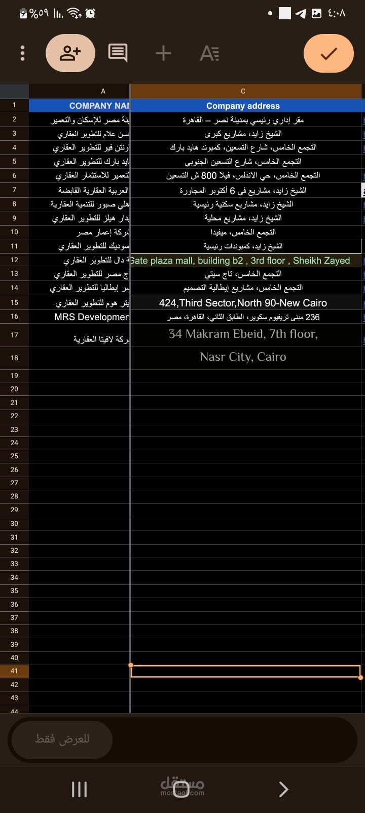 دليل مقرات وعناوين كبرى شركات التطوير العقاري في مصر 2026