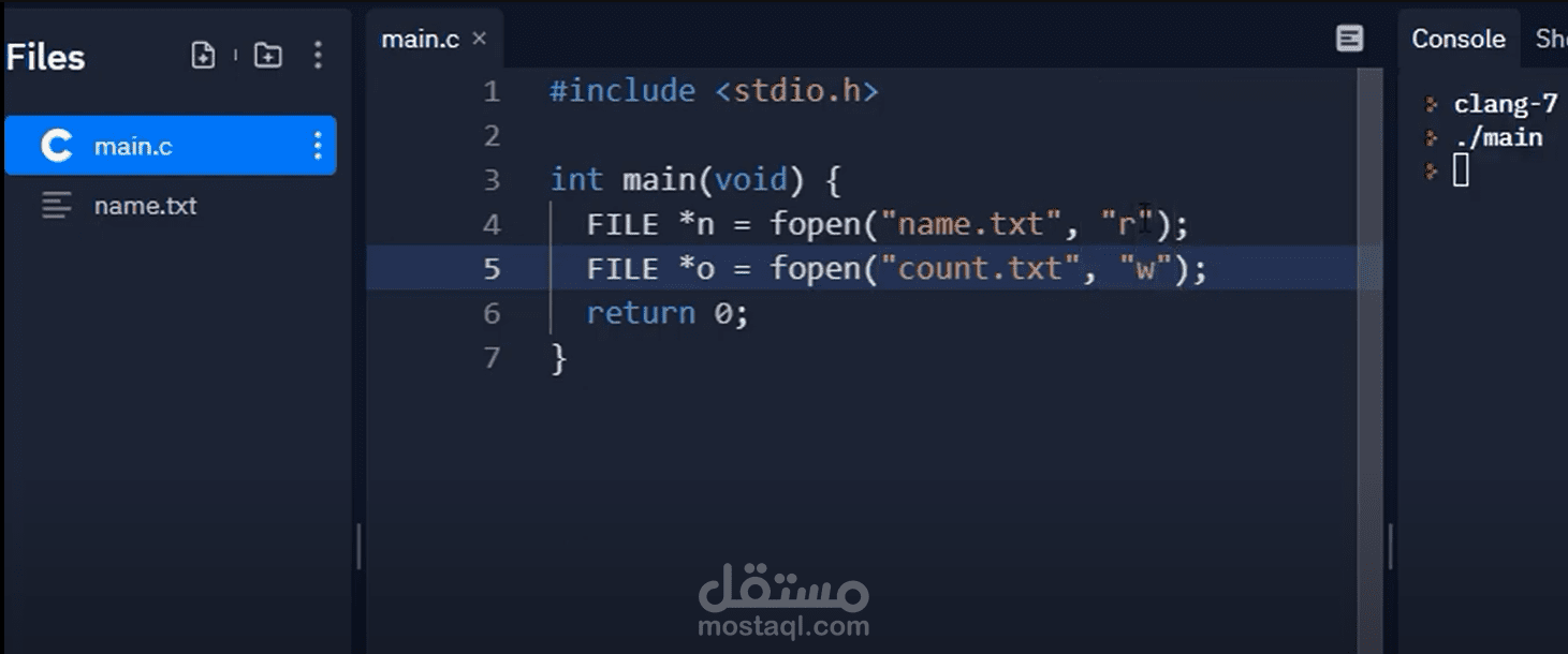شرح في Input & Output Files في لغة ال C