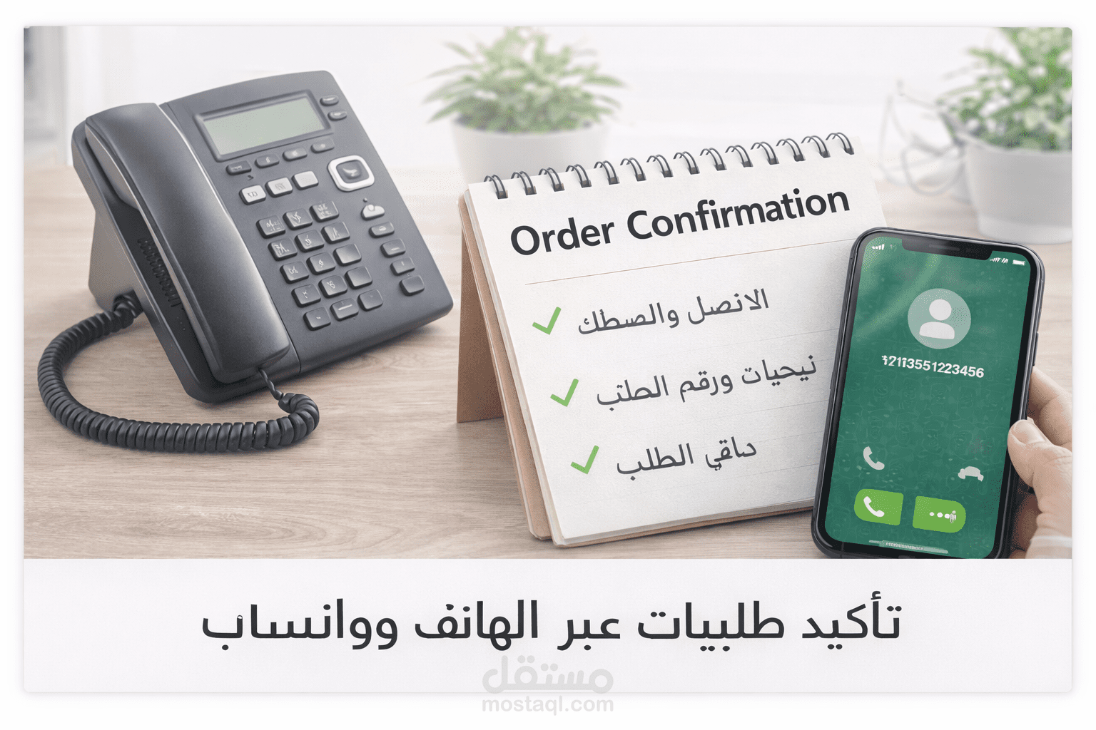 تأكيد طلبيات عبر الهاتف وواتساب