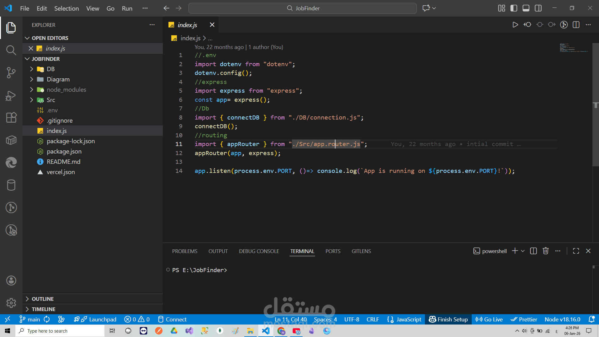 JobFinder نظام متكامل لموقع للتوظيف الإلكترونية (Backend API)