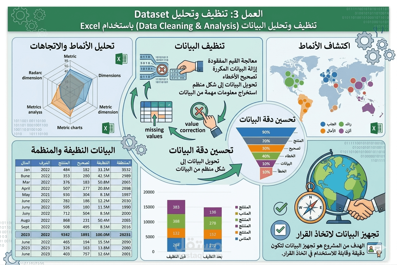تنظيف وتحليل البيانات (Data Cleaning & Analysis) باستخدام Excel
