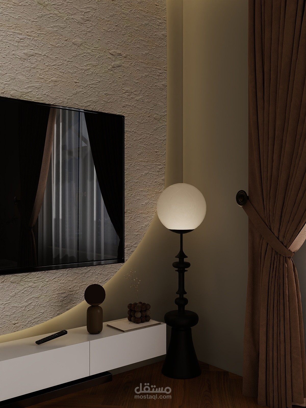 تصميم داخلي لغرفة نوم 3D عصرية