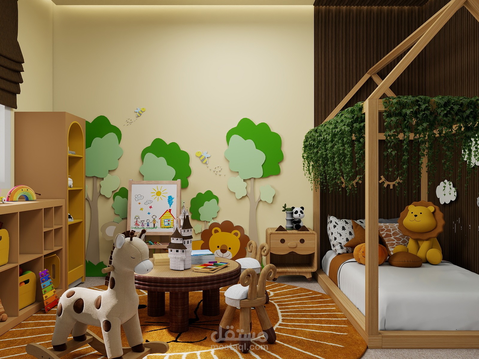 تصميم داخلي ثلاثي الأبعاد (3D)لغرفة نوم طفل
