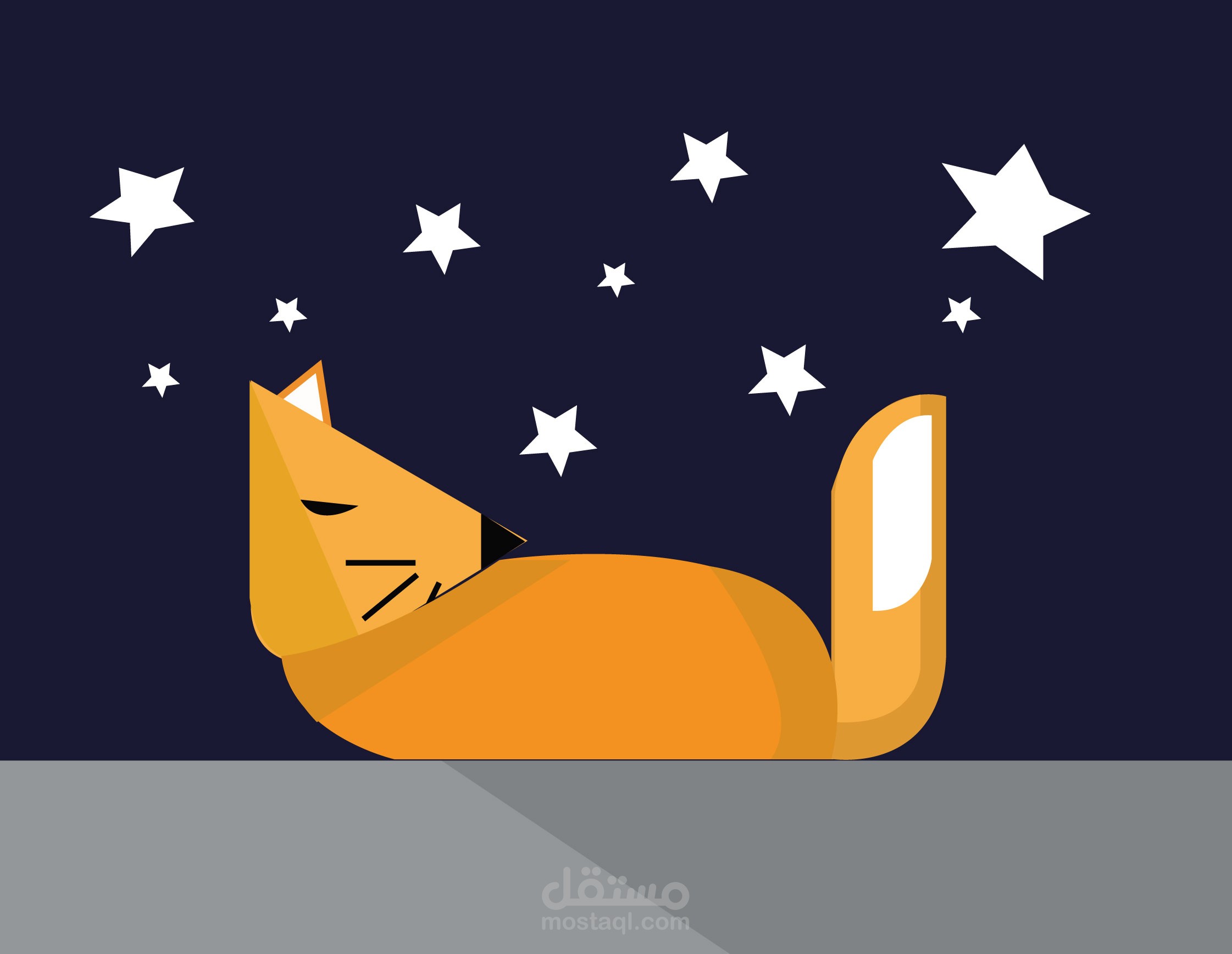 تصميم شعار ثعلب على برنامج adobe allustrator