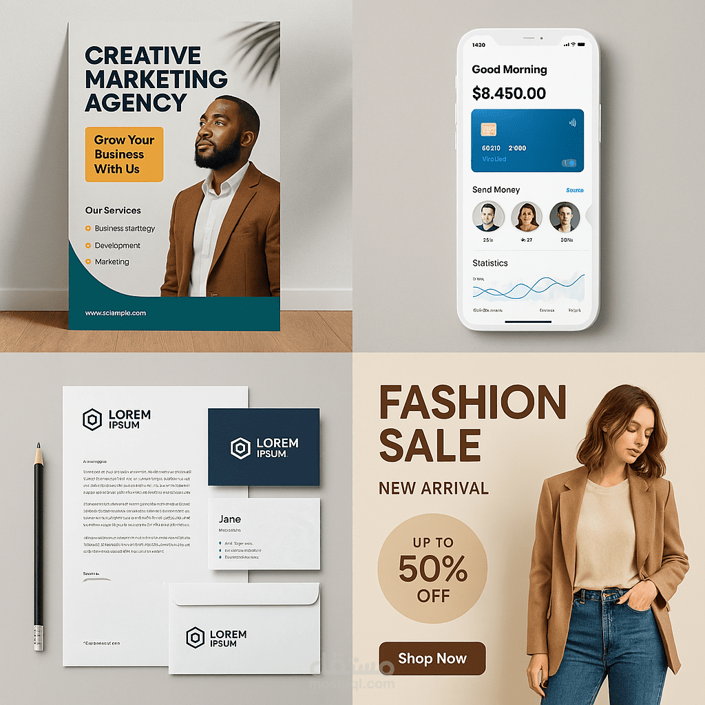 صممت مجموعة من الواجهات والبروشورات والعروض