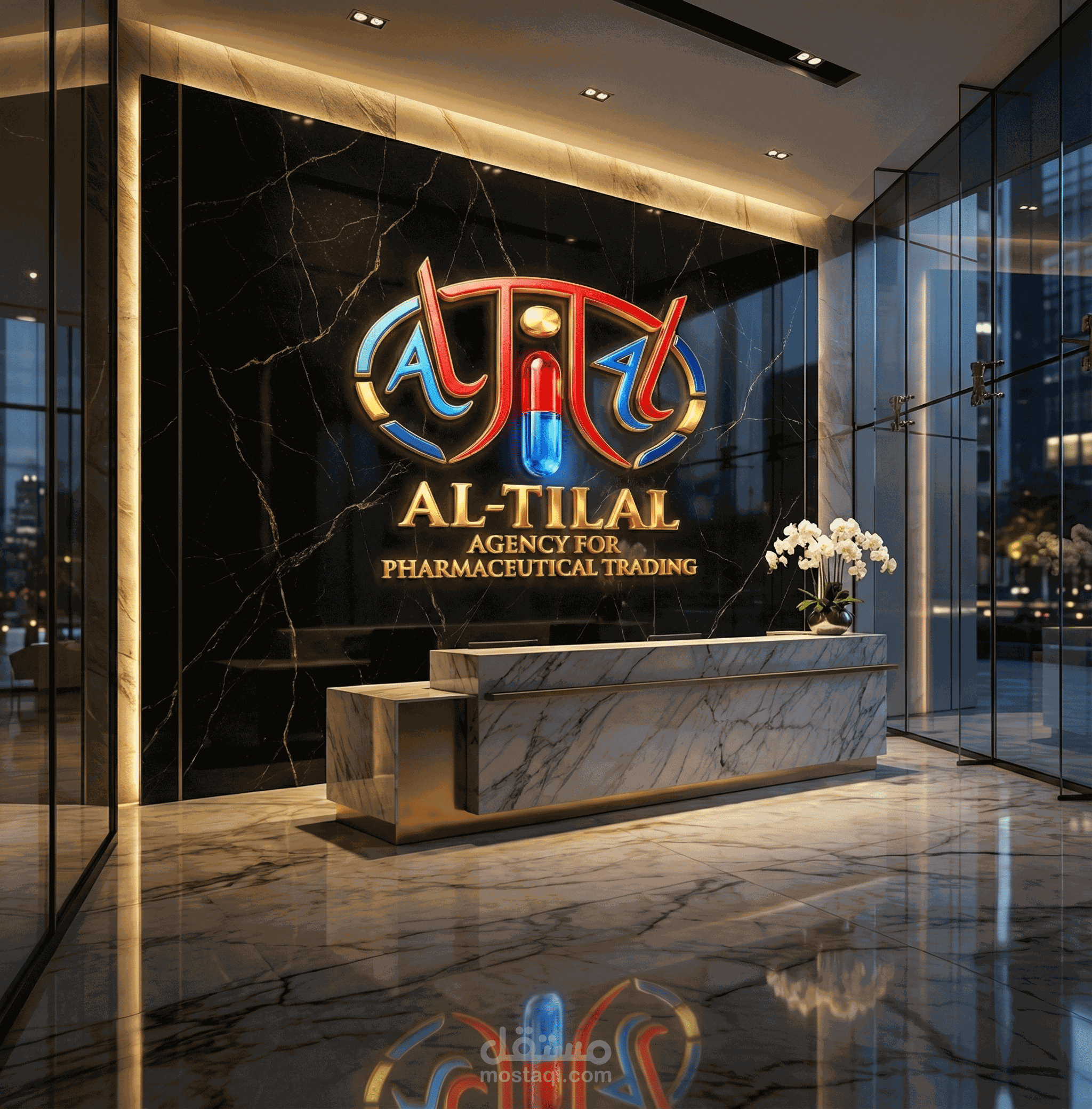 تصميم شعار وكالة التلال للأدوية : Premium Branding & Logo Design for "AL-TILAL Agency for Pharmaceutical Trading
