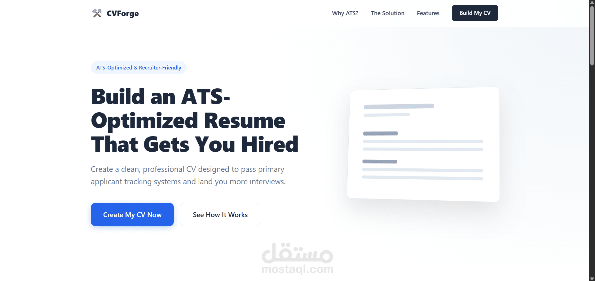 CVForge : منصة ذكية متكاملة لإنشاء السير الذاتية باحترافية.