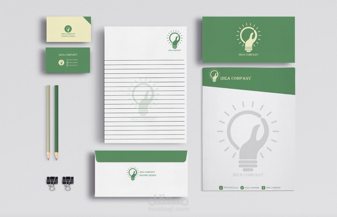 تصميم هوية بصرية كاملة لشركة IDEA COMBANY _ فلسطين_خانيونس