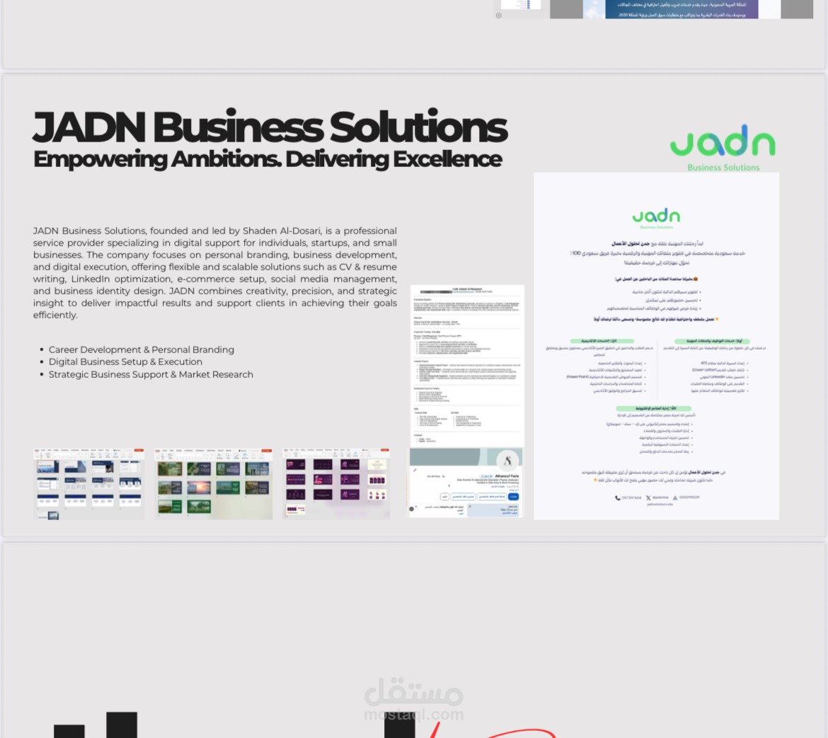 تأسيس وإدارة JADAN Business Solutions
