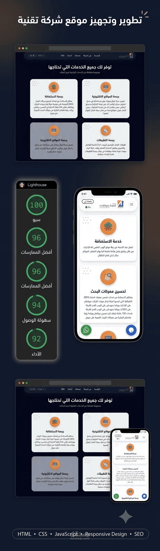 تطوير موقع شركة تقنية وخدمات رقمية باستخدام Laravel وTailwind CSS
