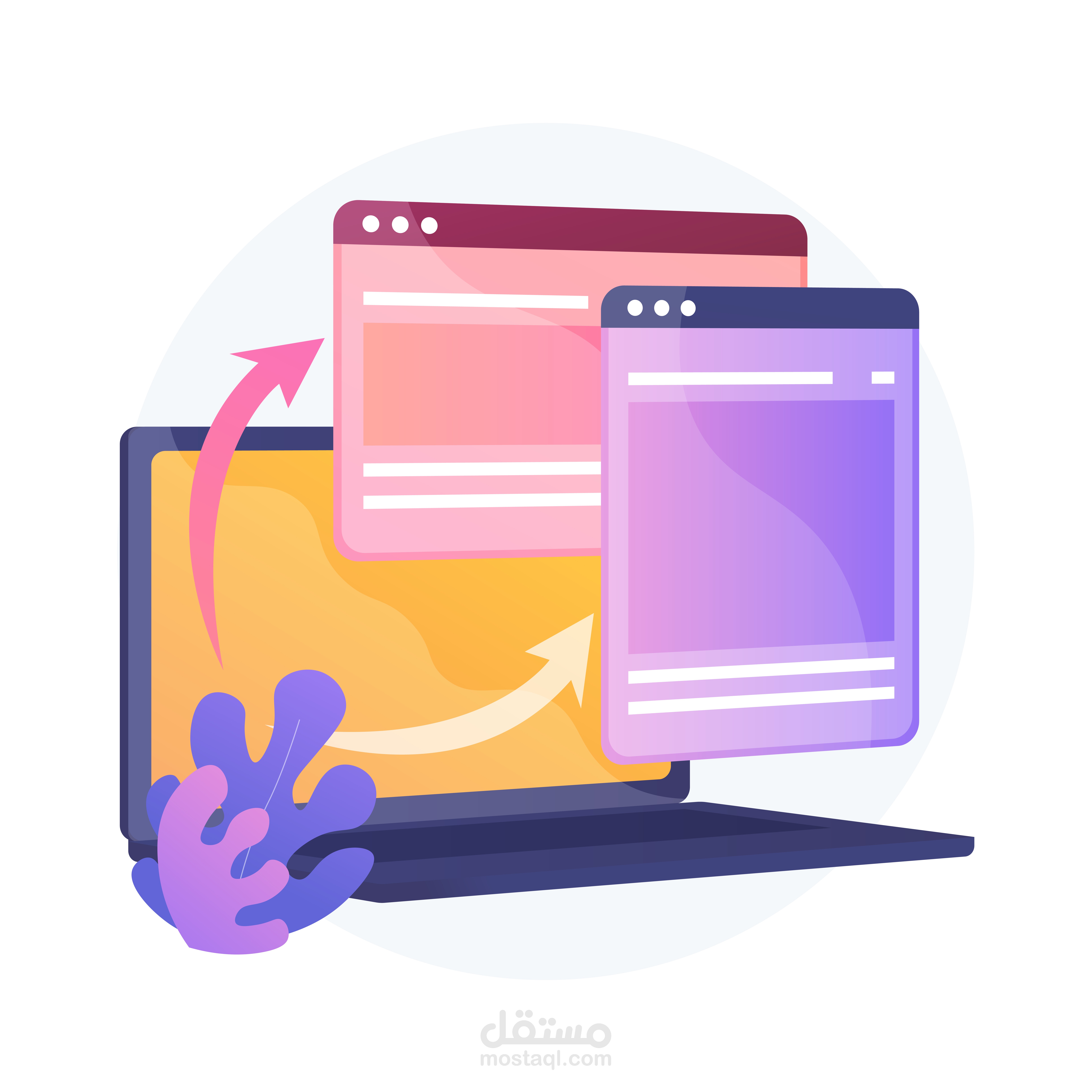 تطوير موقع Portfolio احترافي متجاوب مع تحسين الأداء