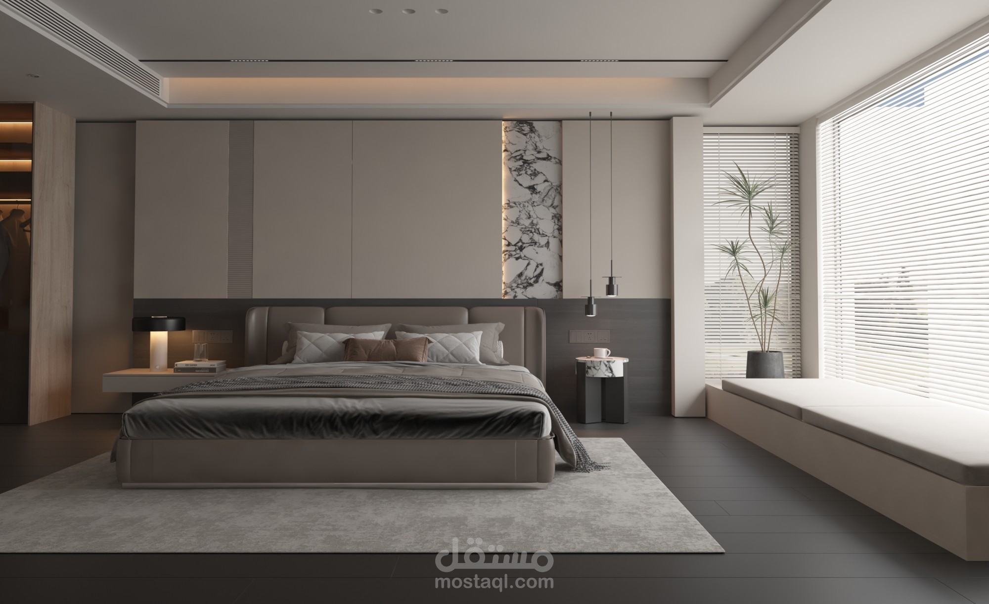 تصميم داخلي لغرفة نوم مودرن