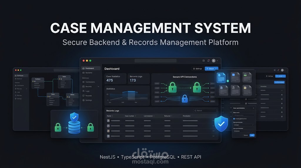 نظام إدارة القضايا والبيانات الأمنية | Backend System
