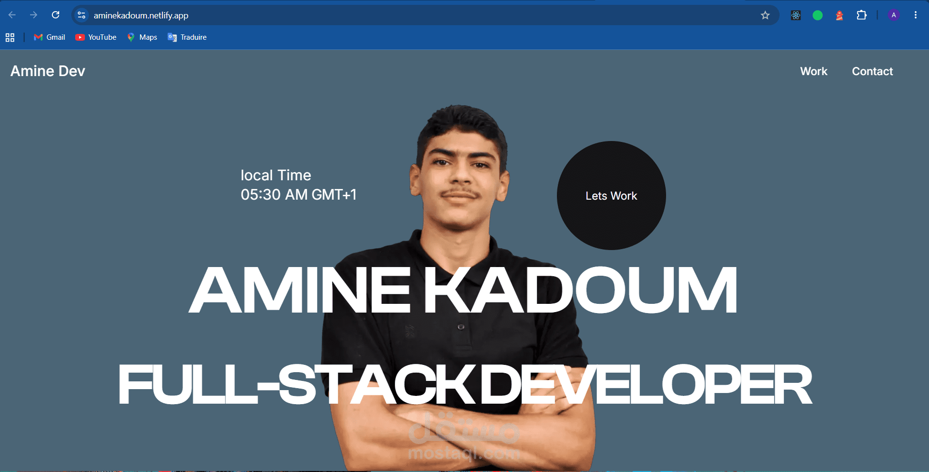 Portfolio — موقع شخصي تفاعلي لعرض أعمال المستقل (Next.js)