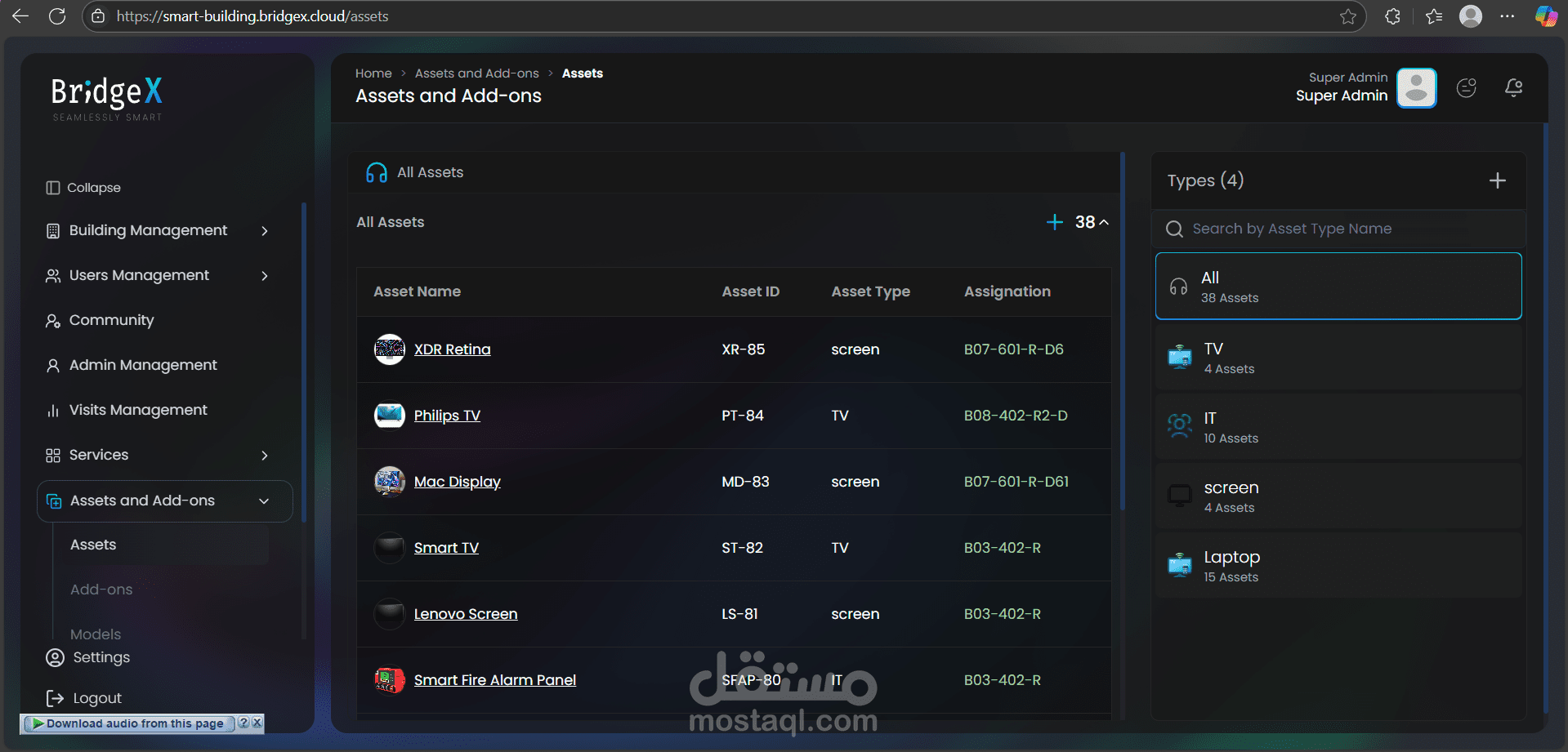 Smart building and smart work spaces application