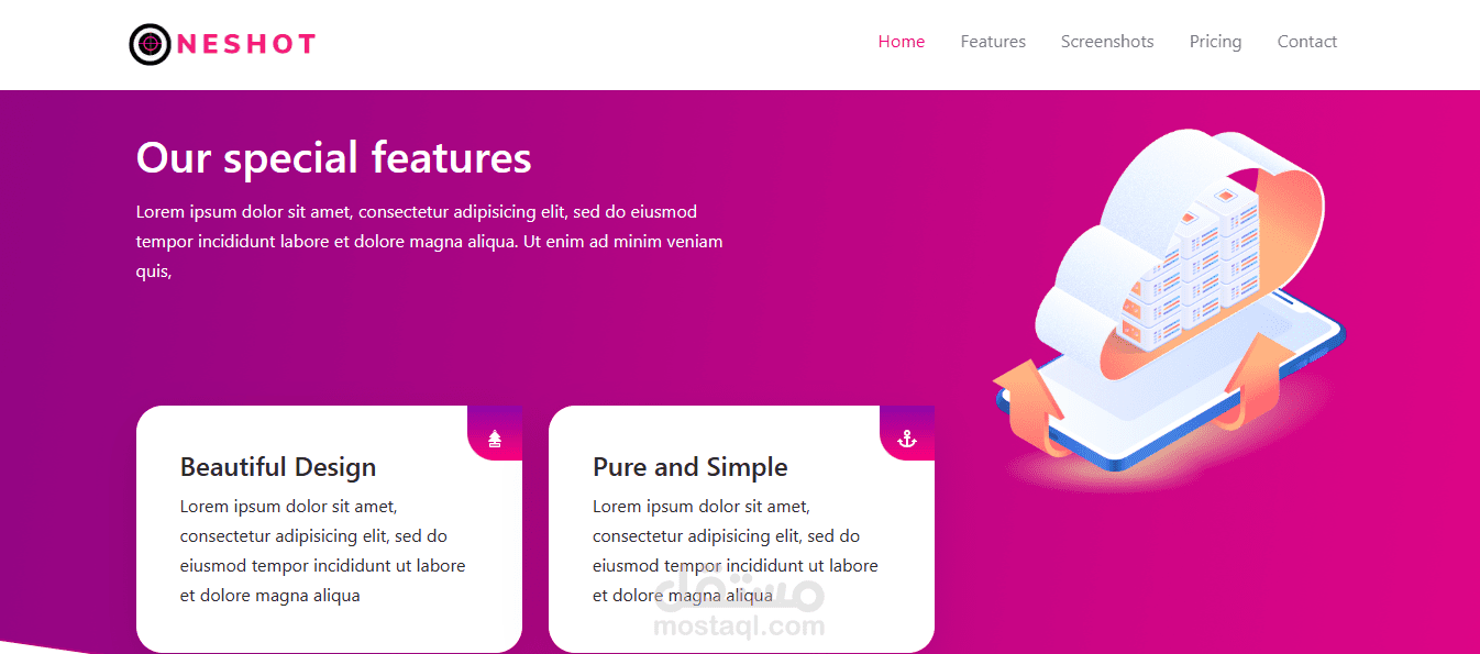 تحويل OneShot الي responsive لتناسب جميع الشاشات