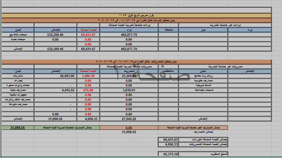 اقرار الضريبي