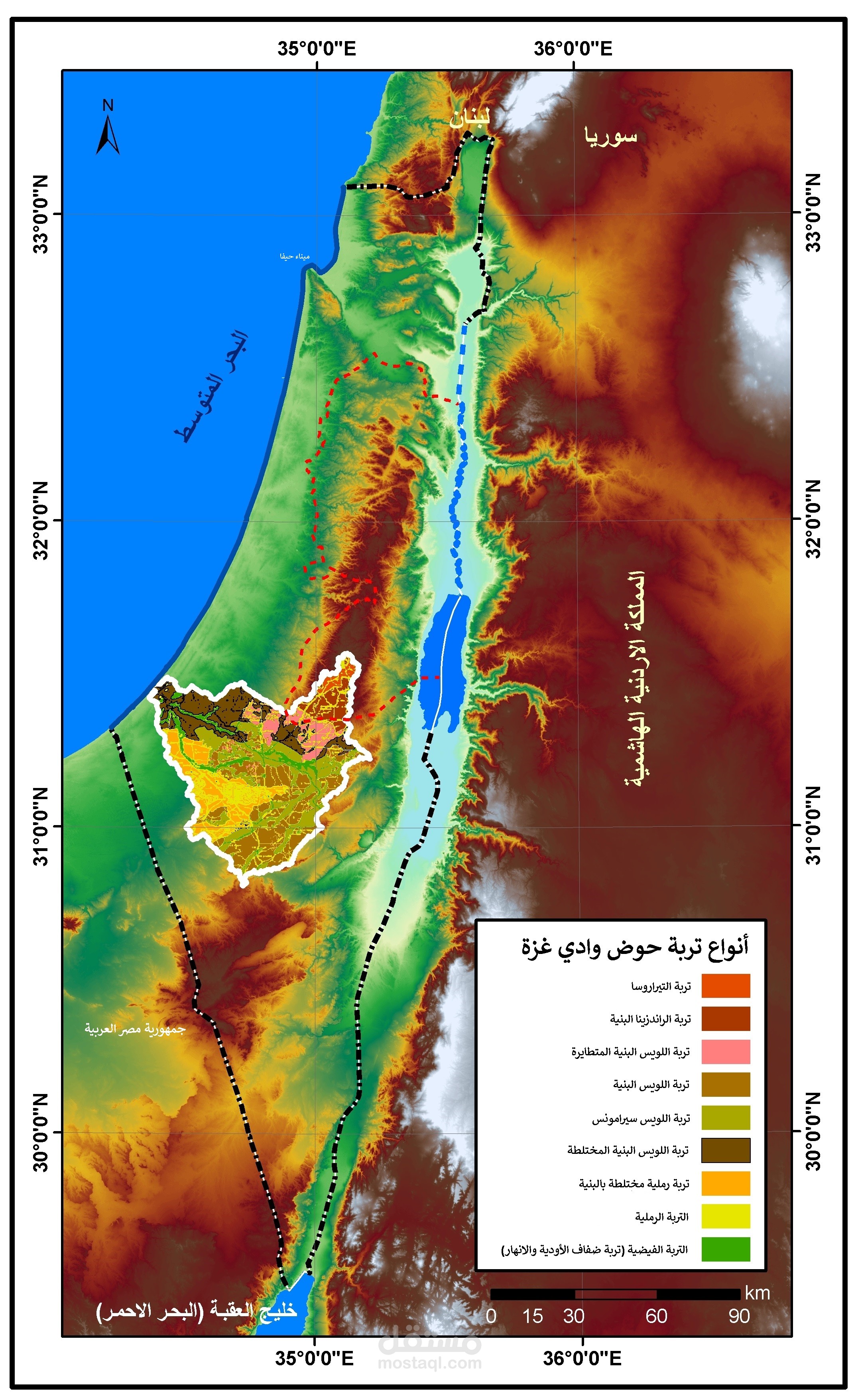 أنواع التربة في وادي غزة