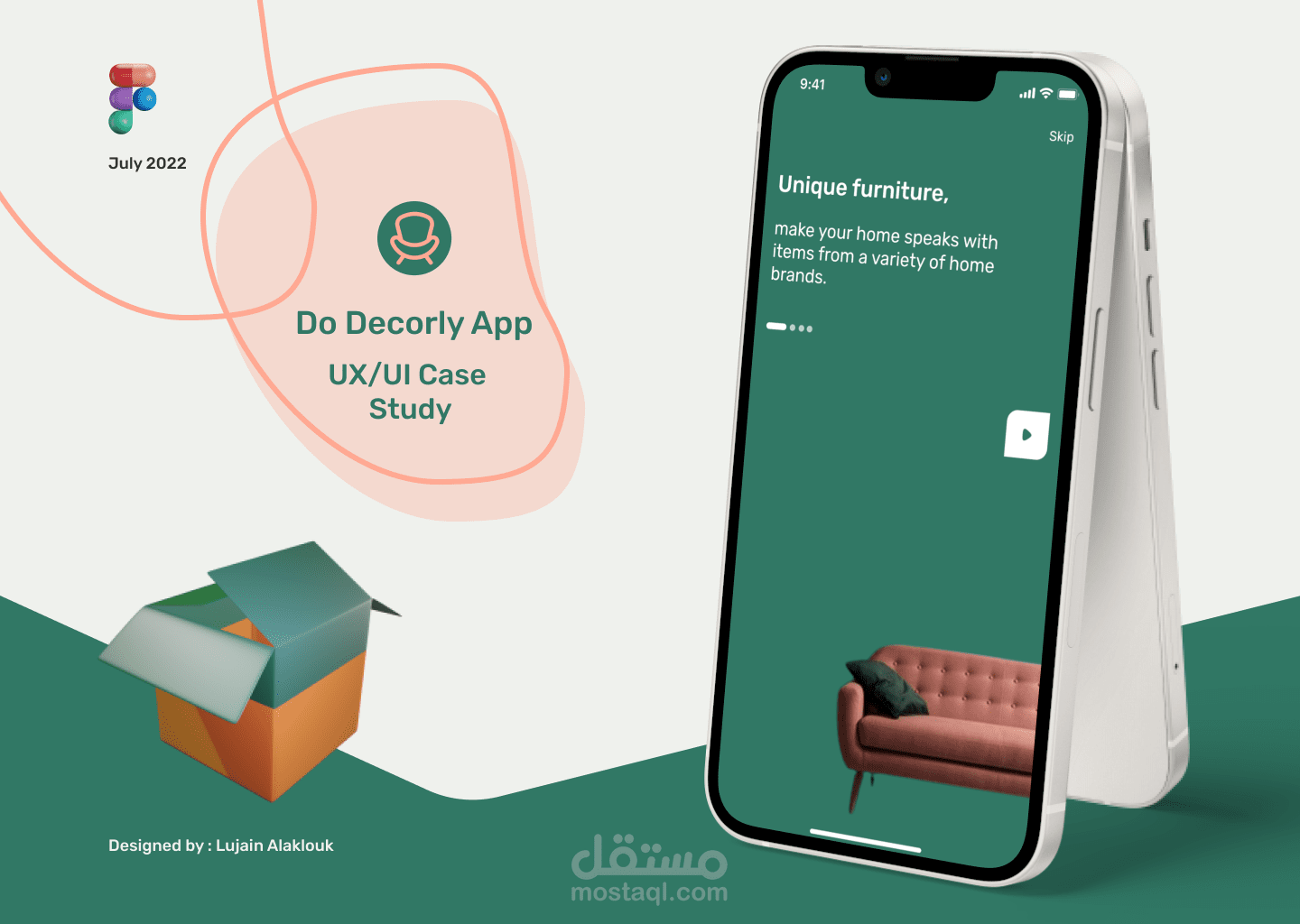 تصميم تطبيق لبيع الأثاث وللديكور الداخلي UX UI