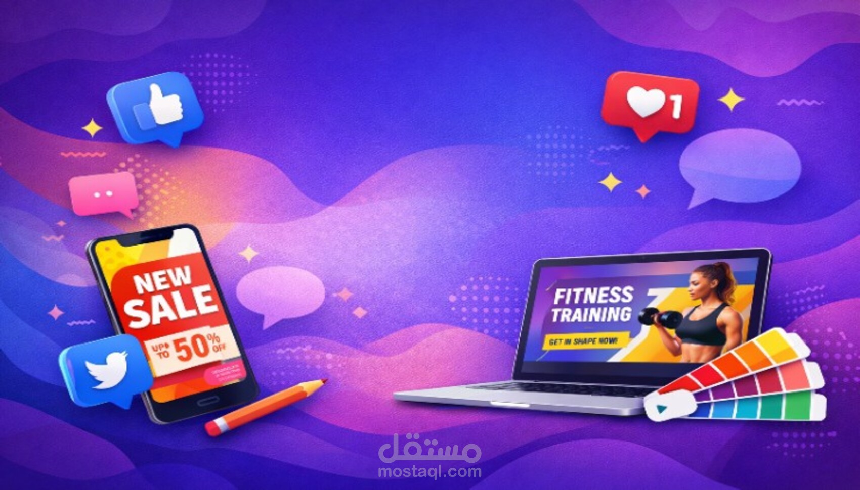 مصممه جرافيك - تصميم منشورات السوشيال ميديا