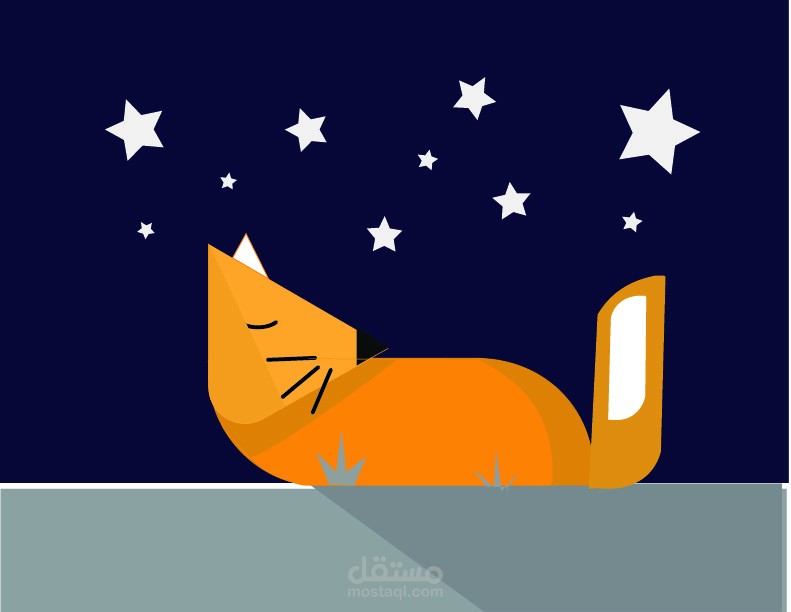 تصميم Illustration كرتوني بأسلوب Flat