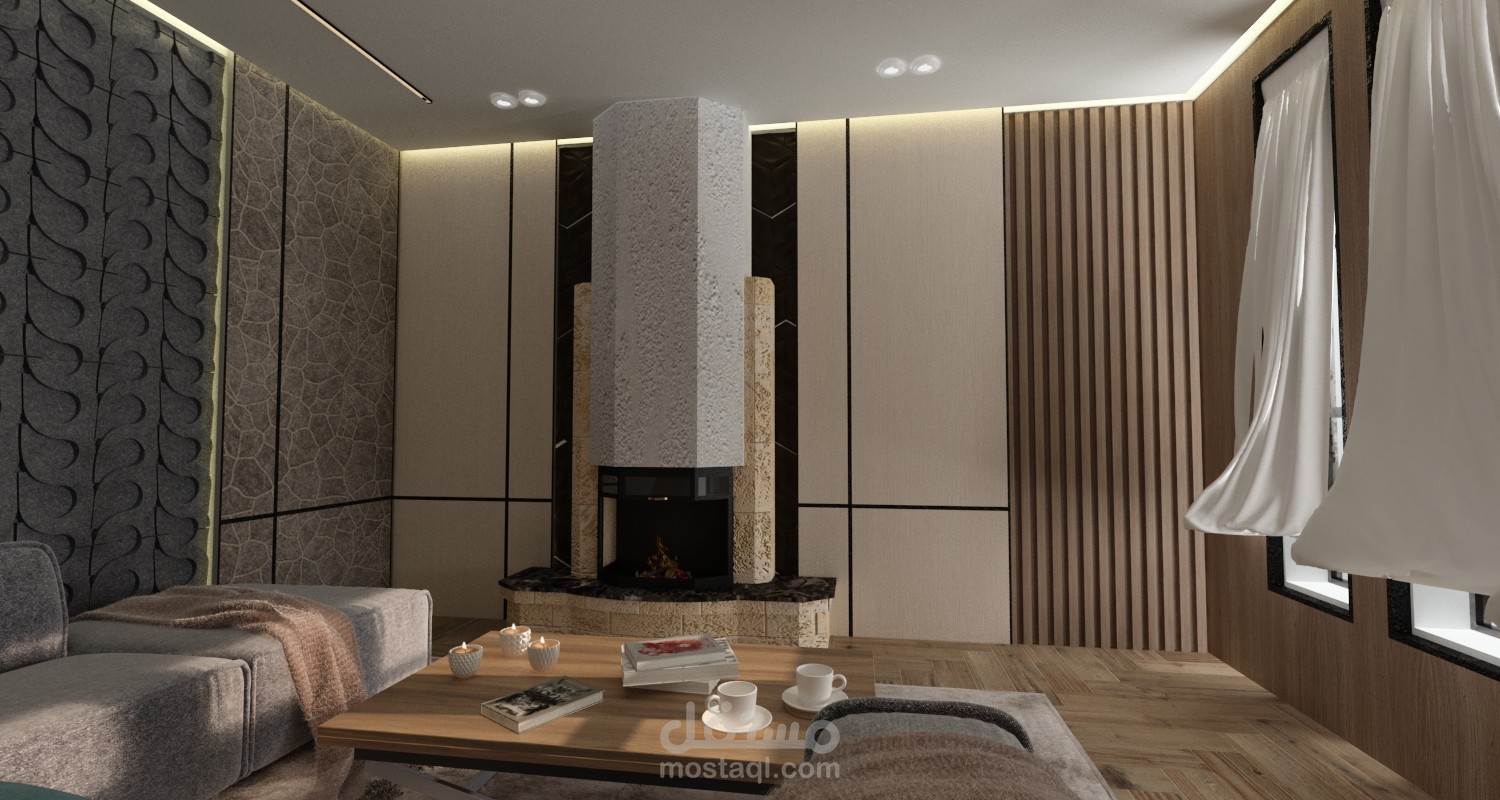 تصميم داخلي لمجلس ملحق