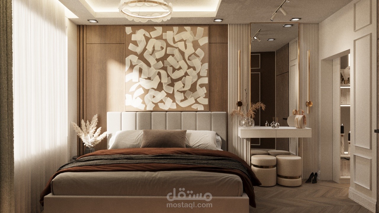 تصميم داخلي لفلة سكنية طراز مودرن كلاسيكي