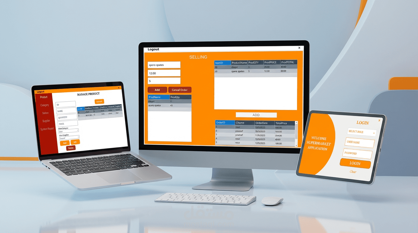 تطوير برنامج متكامل لإدارة المبيعات والمخزون لسطح المكتب (POS System)