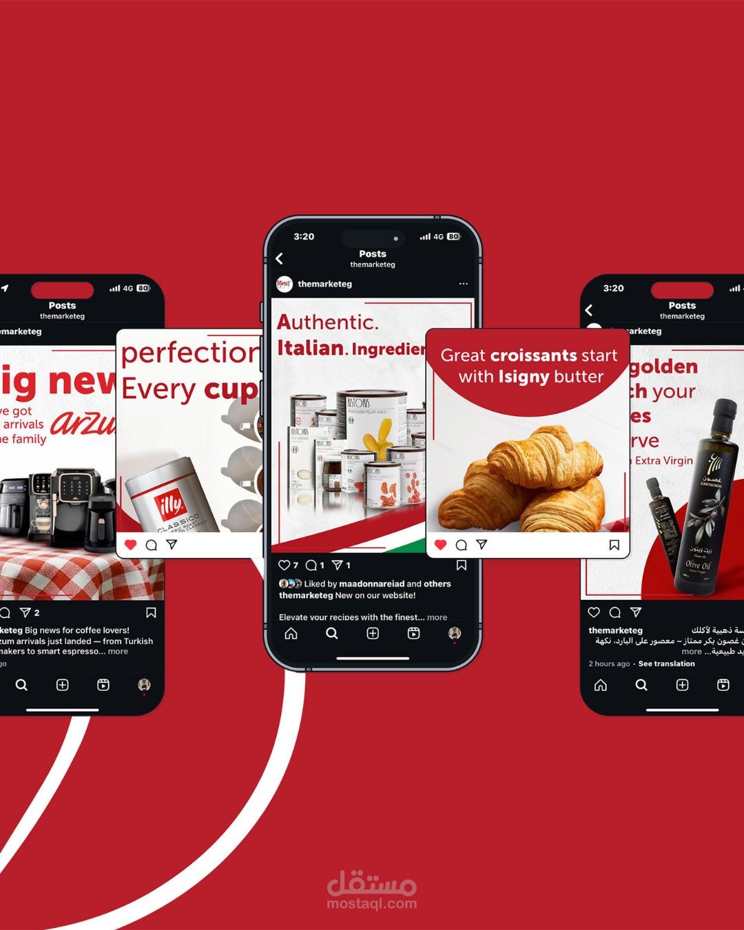 تصميم محتوى سوشيال ميديا لمنتجات مميزة على The Market