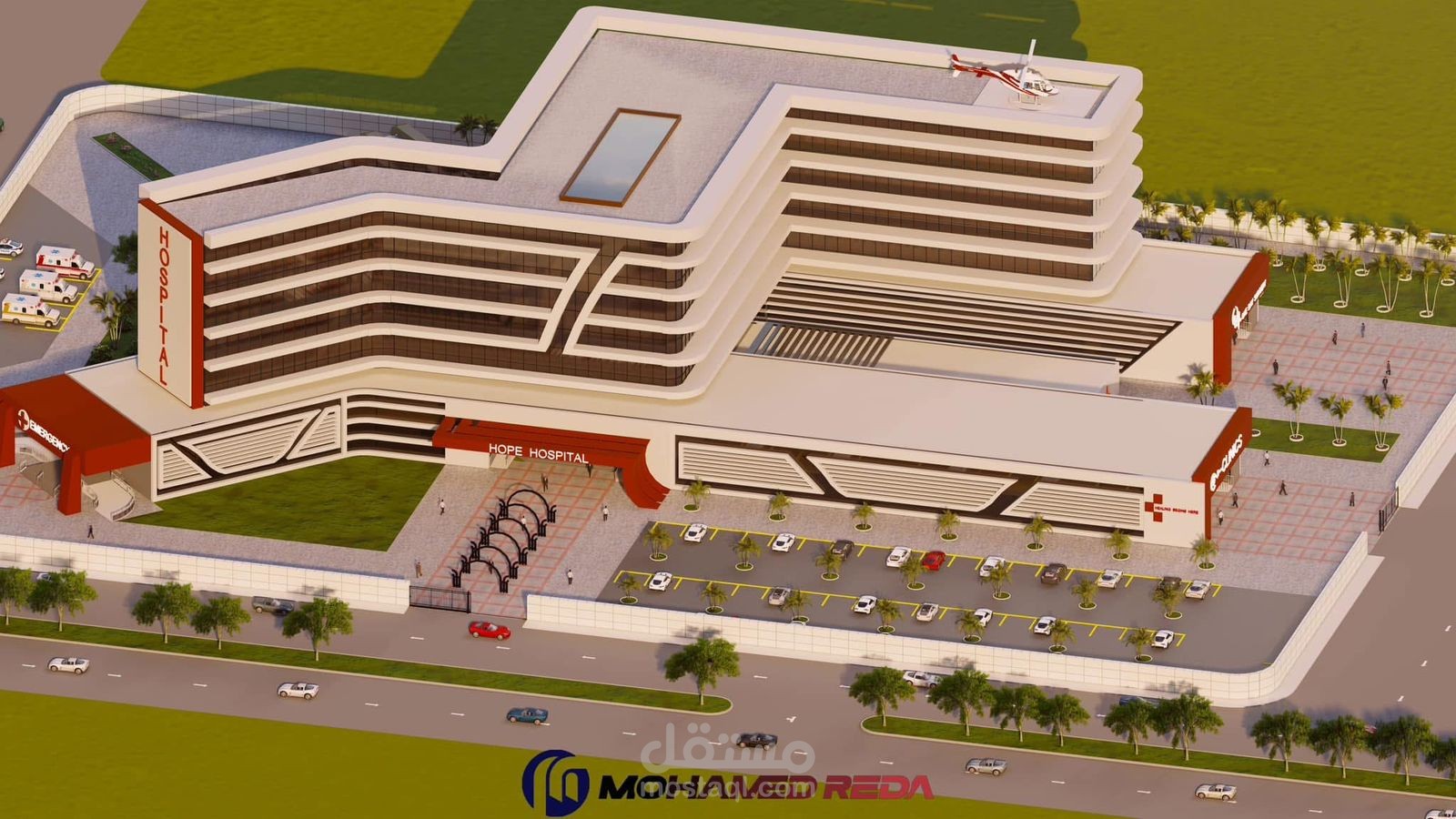 تصميم مستشفي عام 250 سرير بالعاصمه الاداريه الجديده