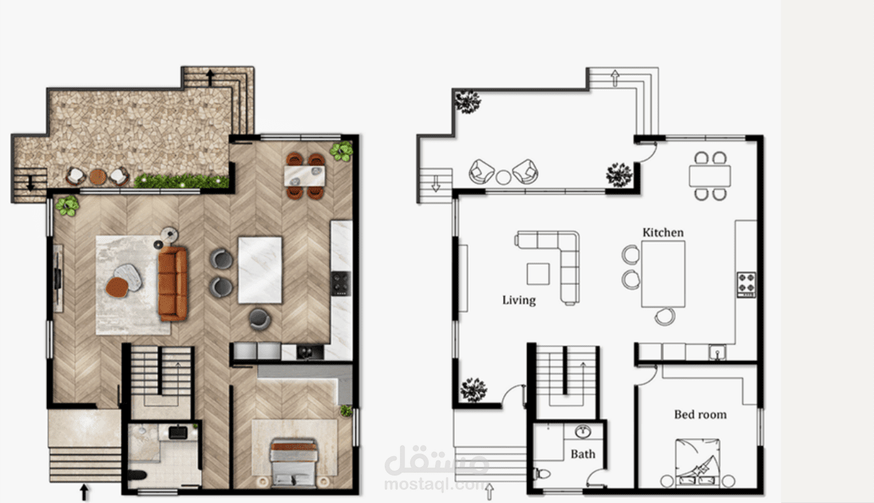 تم عمل بلان لشقه سكنيه