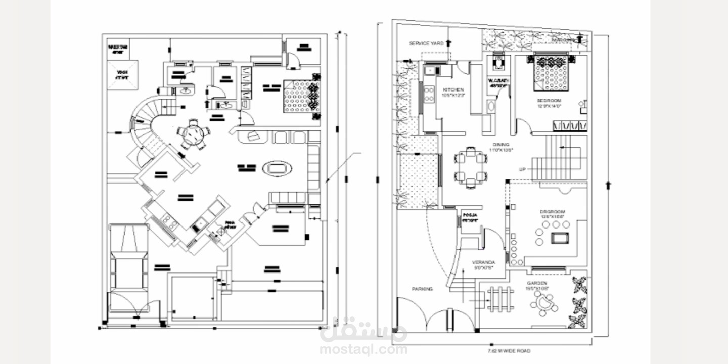 تصميم لشقه سكنيه باستخدام الاتوكاد