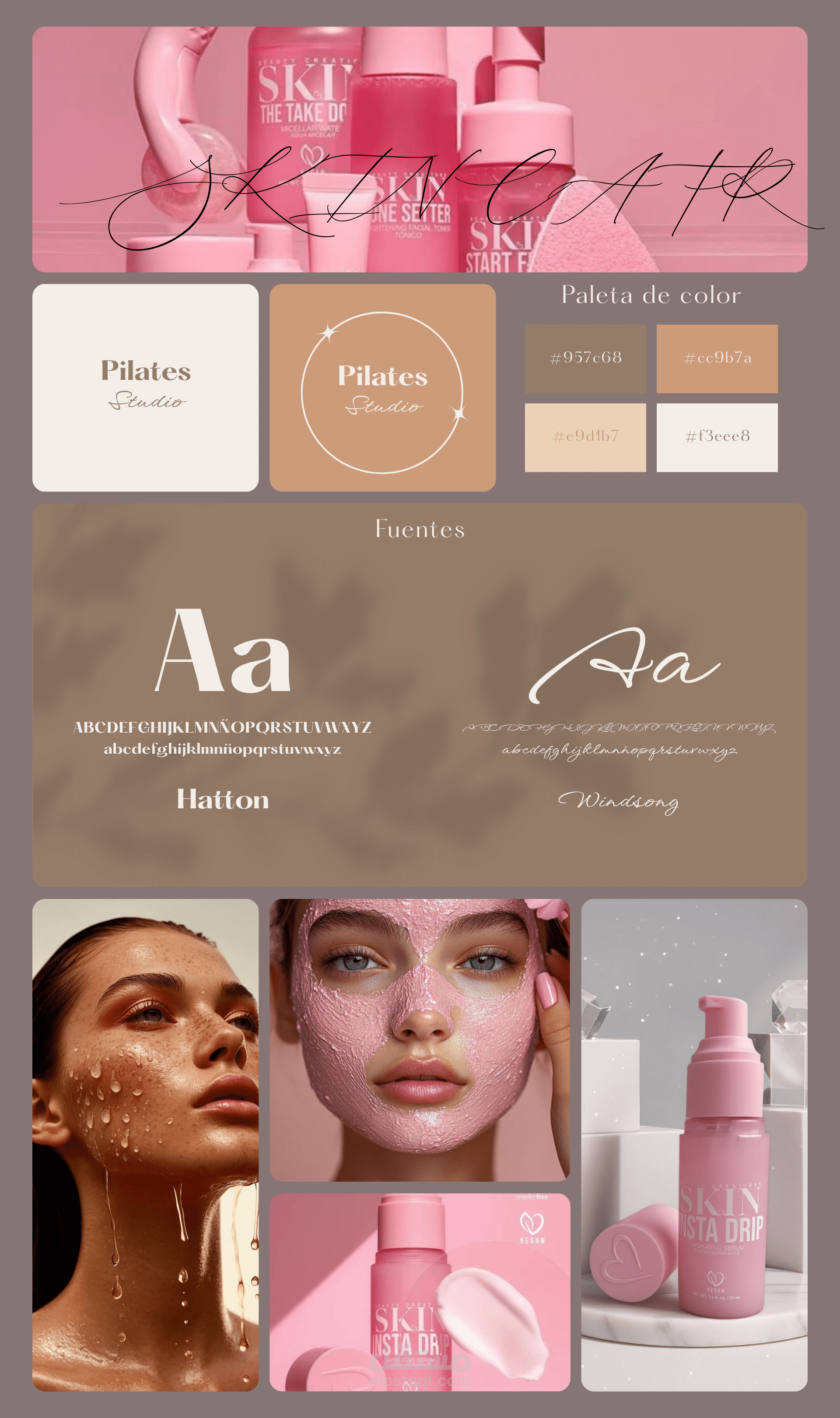 تصميم شعار حديث لبراند عناية بالبشرة يعكس الاحترافية والجودة العالية. تم استخدام خطوط نظيفة وعصرية مع توازن بصري يمنح العلامة حضورًا قويًا