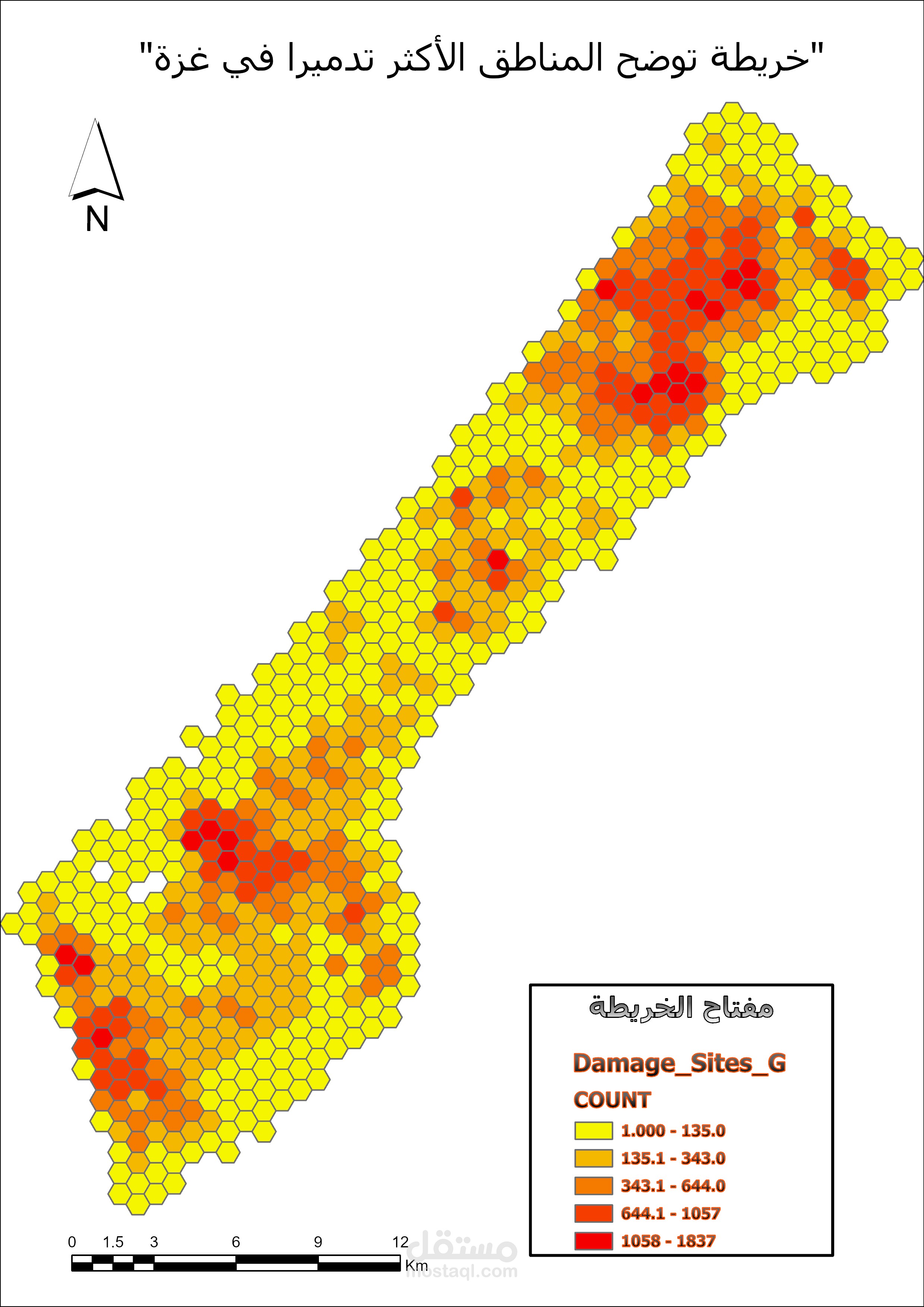 خريطة توضيح حجم الدمار في قطاع غزة بعد7اكتوبر2023