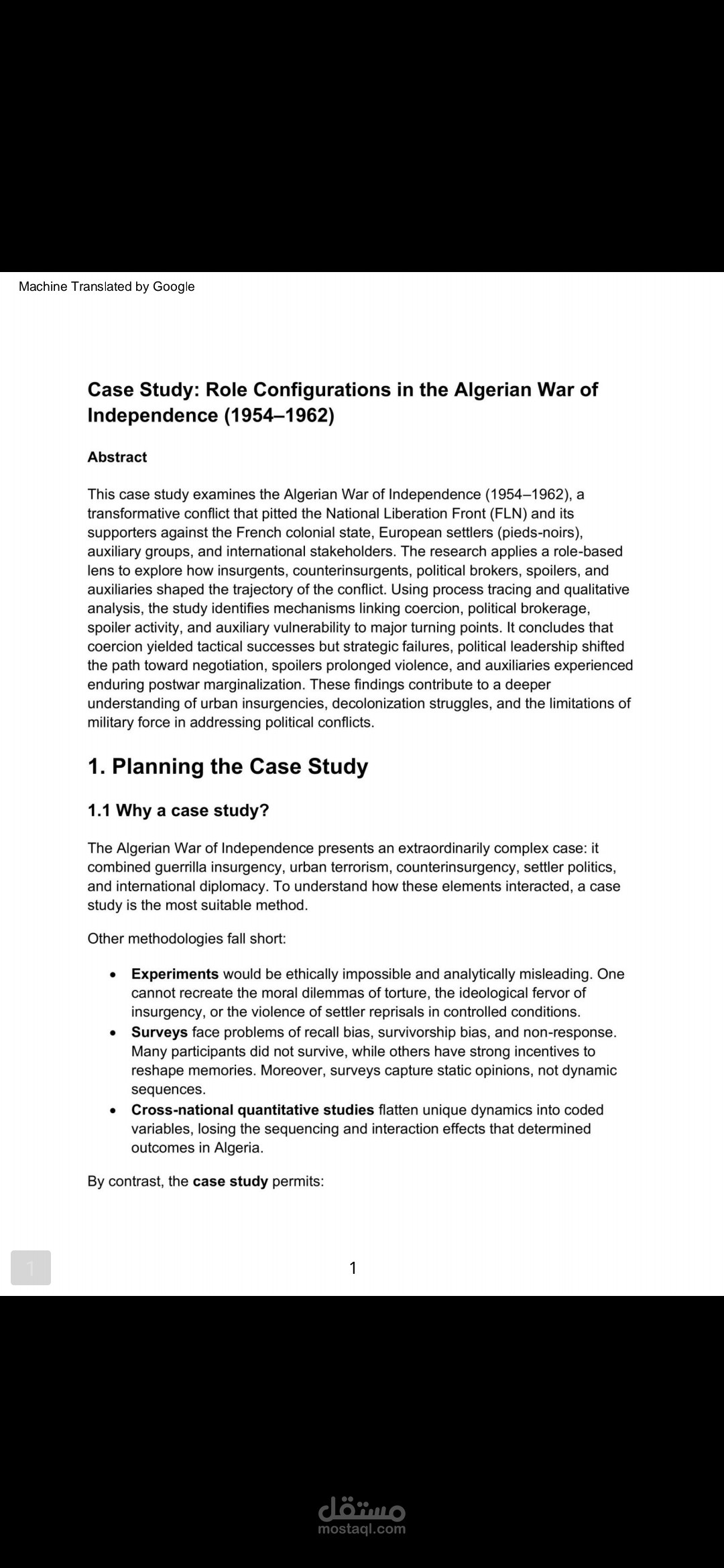 Case Study; Confidential African Revolution(1920-1980) Resear