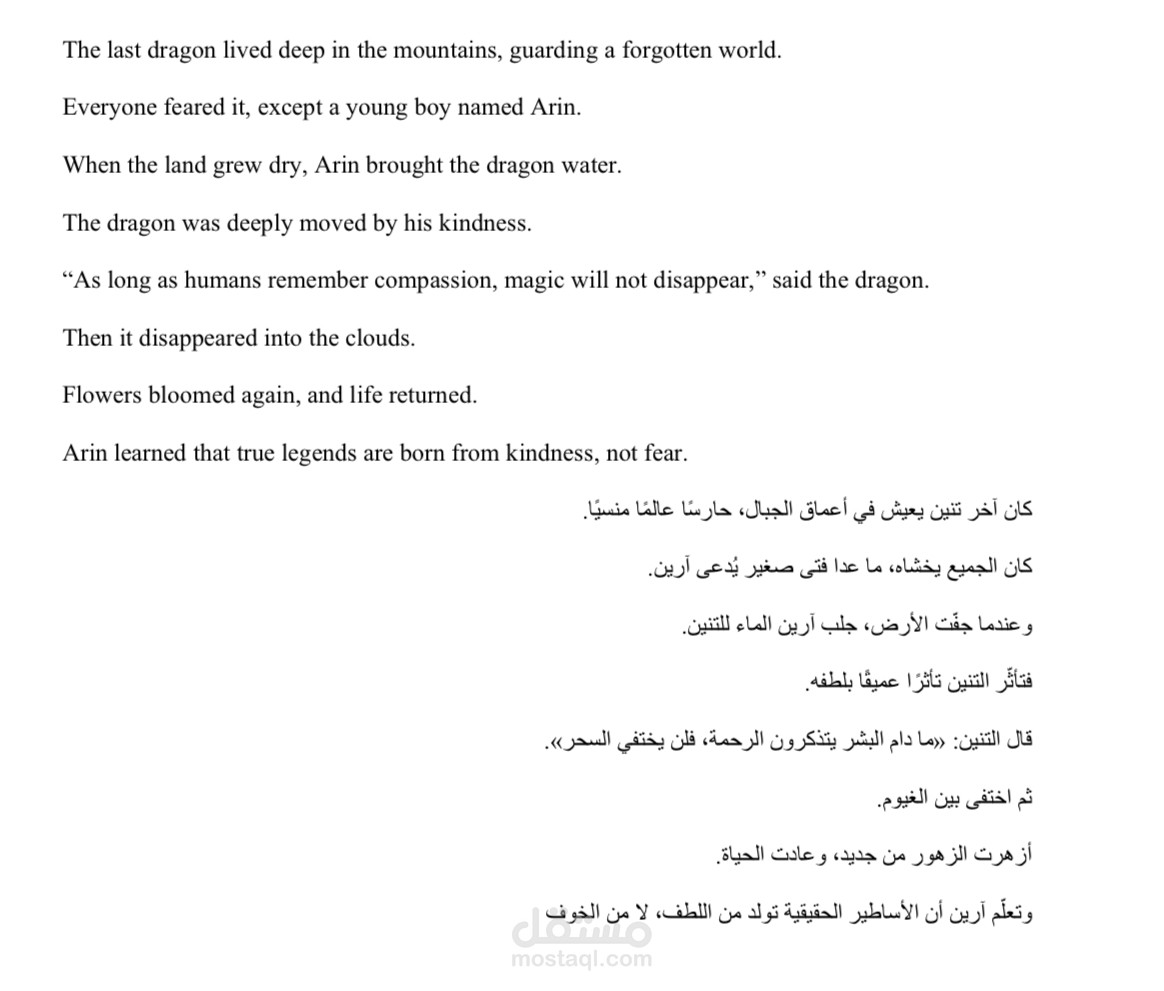 ترجمة من اللغة الإنجليزية الي اللغة العربية