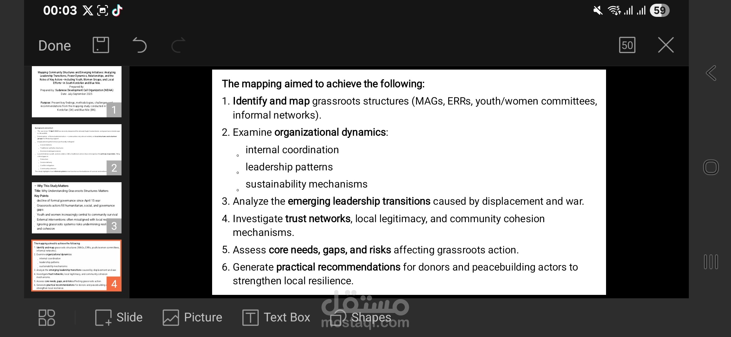 Mapping Community Structures and Emerging Initiatives: Analyzing Leadership Transitions, Power Dynamics, Relationships, and the Roles of Key Actors—including Youth, Women Groups, and Local Efforts—in South Kordofan and Blue Nile.