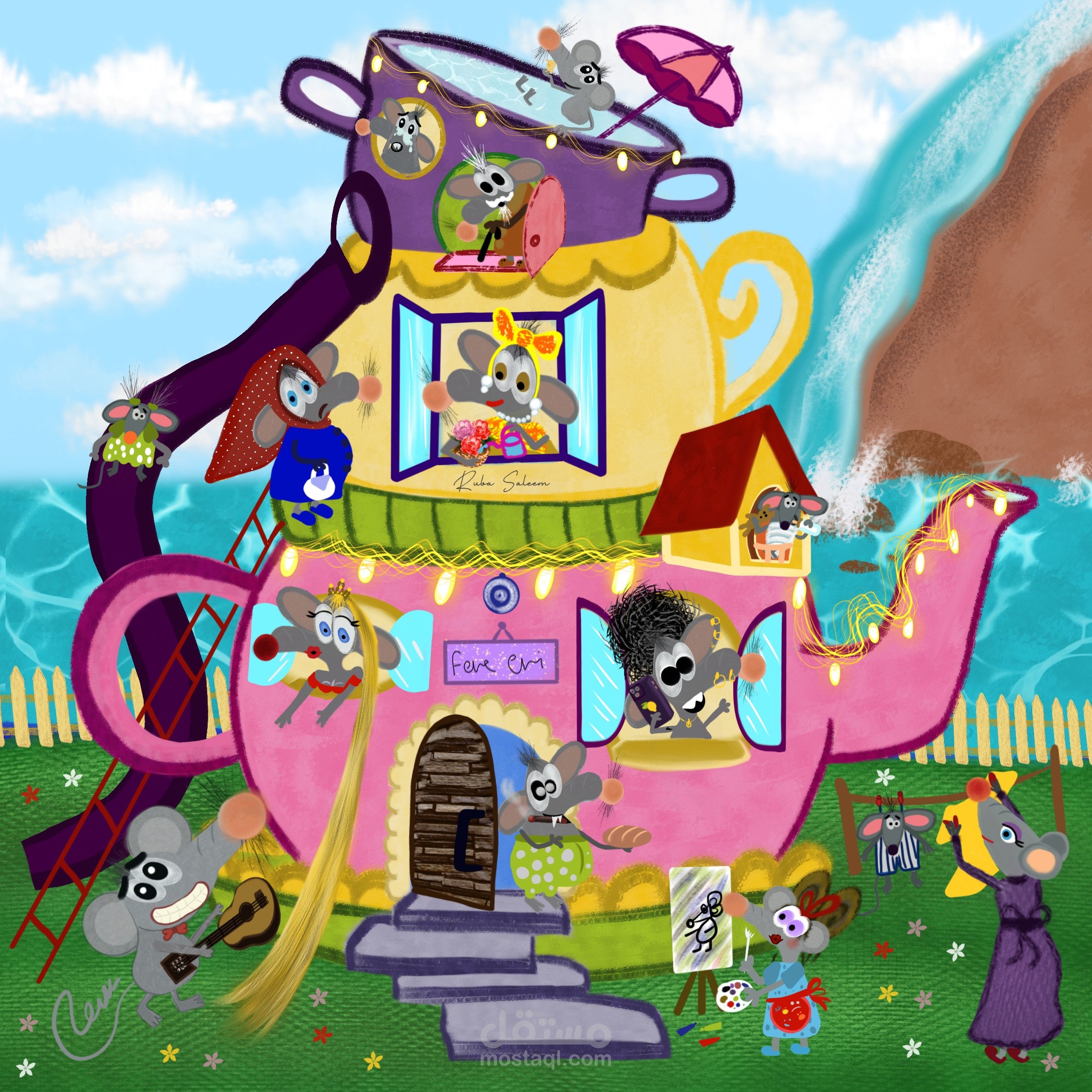 مشهد تفصيلي لقصة اطفال مصورة
