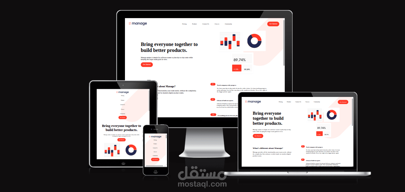 صفحة هبوط تفاعلية (Manage Landing Page)