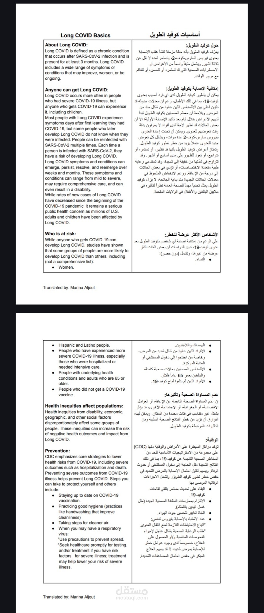 ترجمة مقالات طبية متخصصة (إنجليزي - عربي) مع تنسيق احترافي.