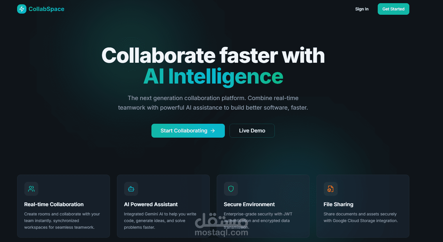 منصة عمل تعاوني لحظي مدعومة بالذكاء الاصطناعي | Real-Time AI SaaS