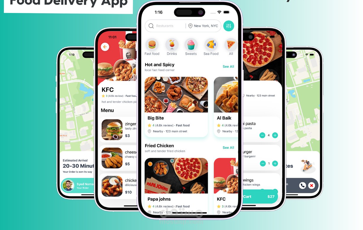 تطبيق مطعم و توصبل ديليفري android & ios (شبية طلبات و هانجر استيشن )